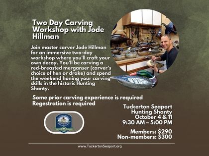 October Two Day Decoy Carving Workshop with Jode Hillman