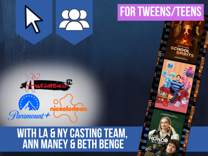 Tween/Teen Audition Intensive: VIRTUAL & IN-STUDIO (Ages 9-16)